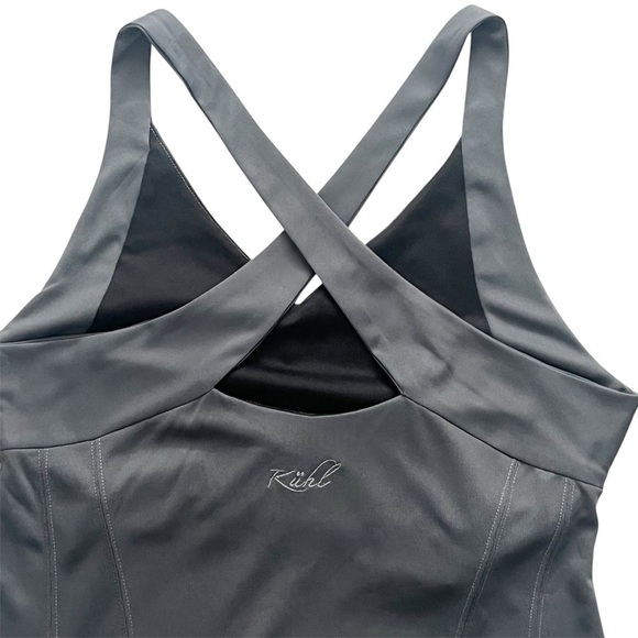 Kuhl Womens Java Dress M Gray Coffeenna Sleeveless Criss Cross Racerback Stretch - Picture 6 of 6